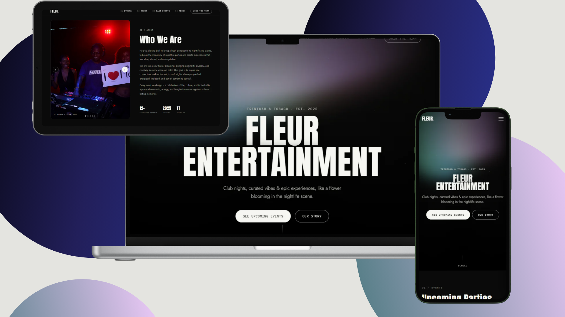 Fleur Entertainment website preview